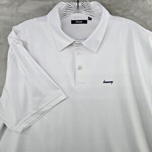 Breezy Golf Polo Shirt Mens Large White Short Sleeve Performance